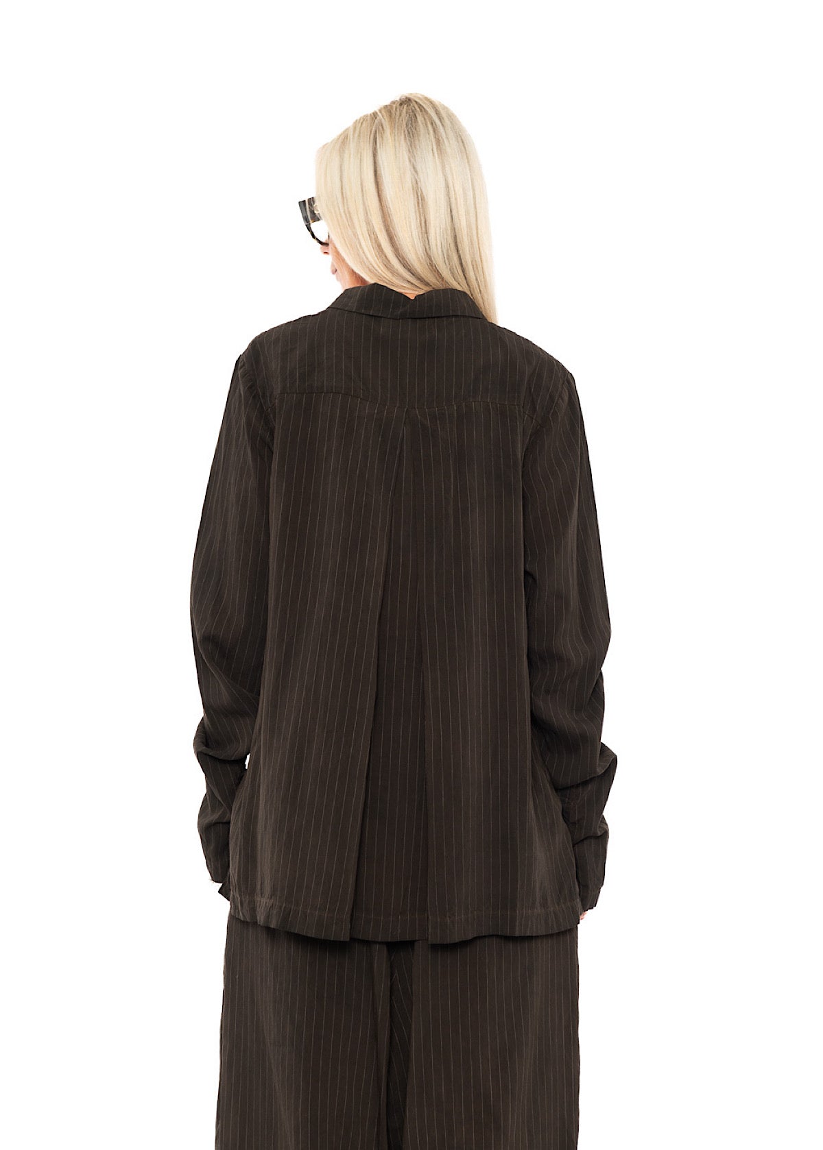 PINSTRIPE VISCOSE-SILK SHIRT