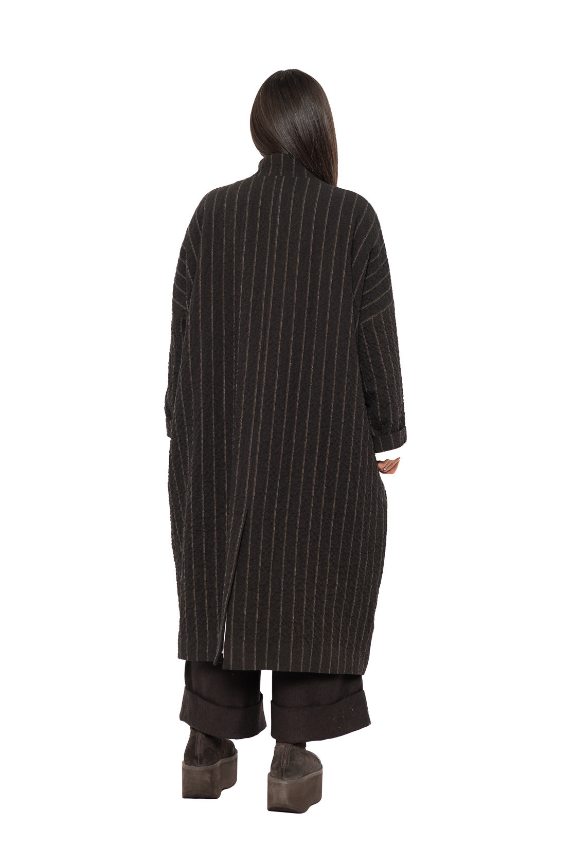 STRIPED WOOL BLEND ISA COAT