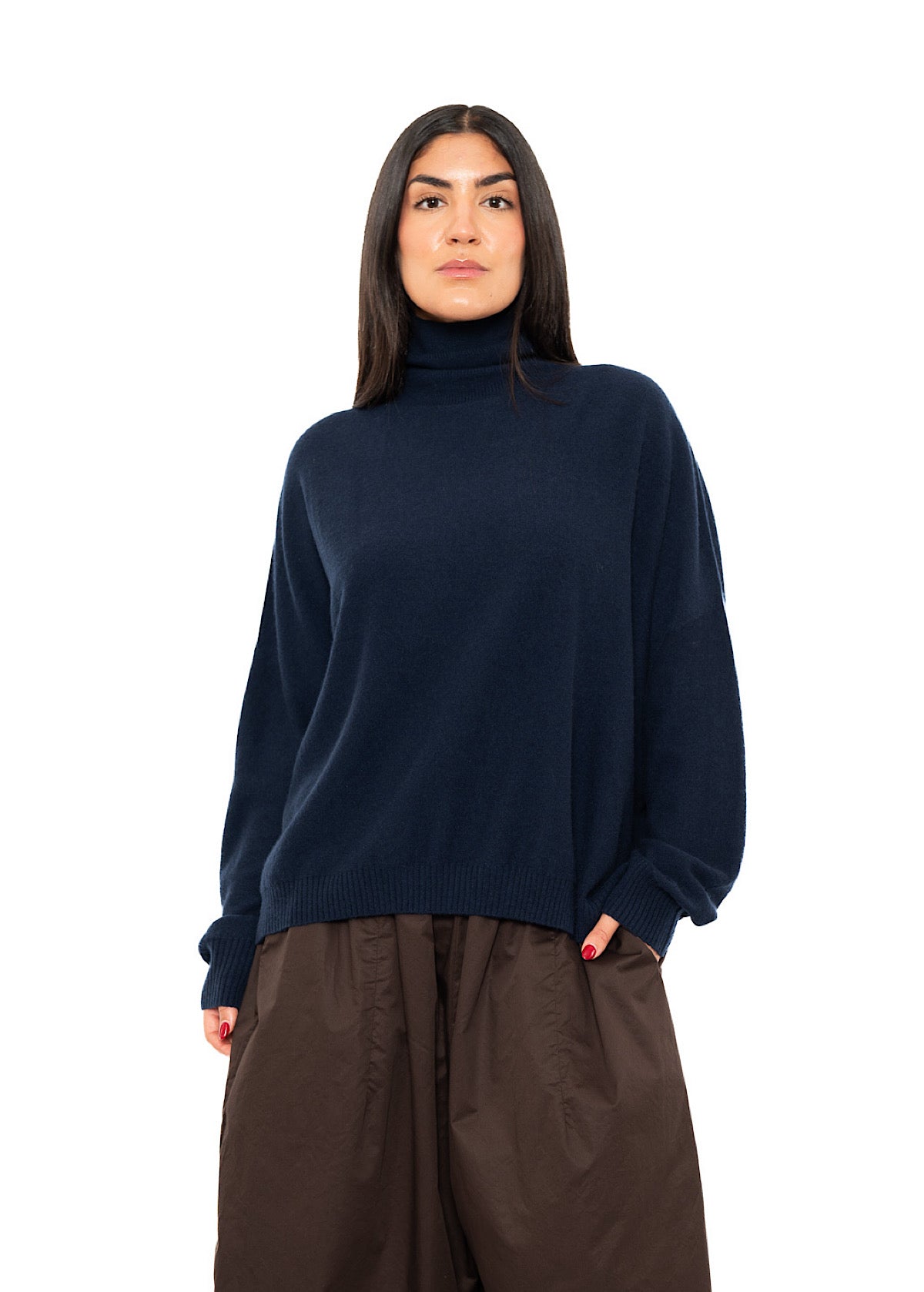 ROLL NECK CASHMERE PULLOVER