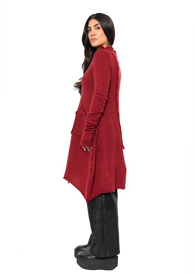ASYMMETRIC WOOL KNITTED TUNIC
