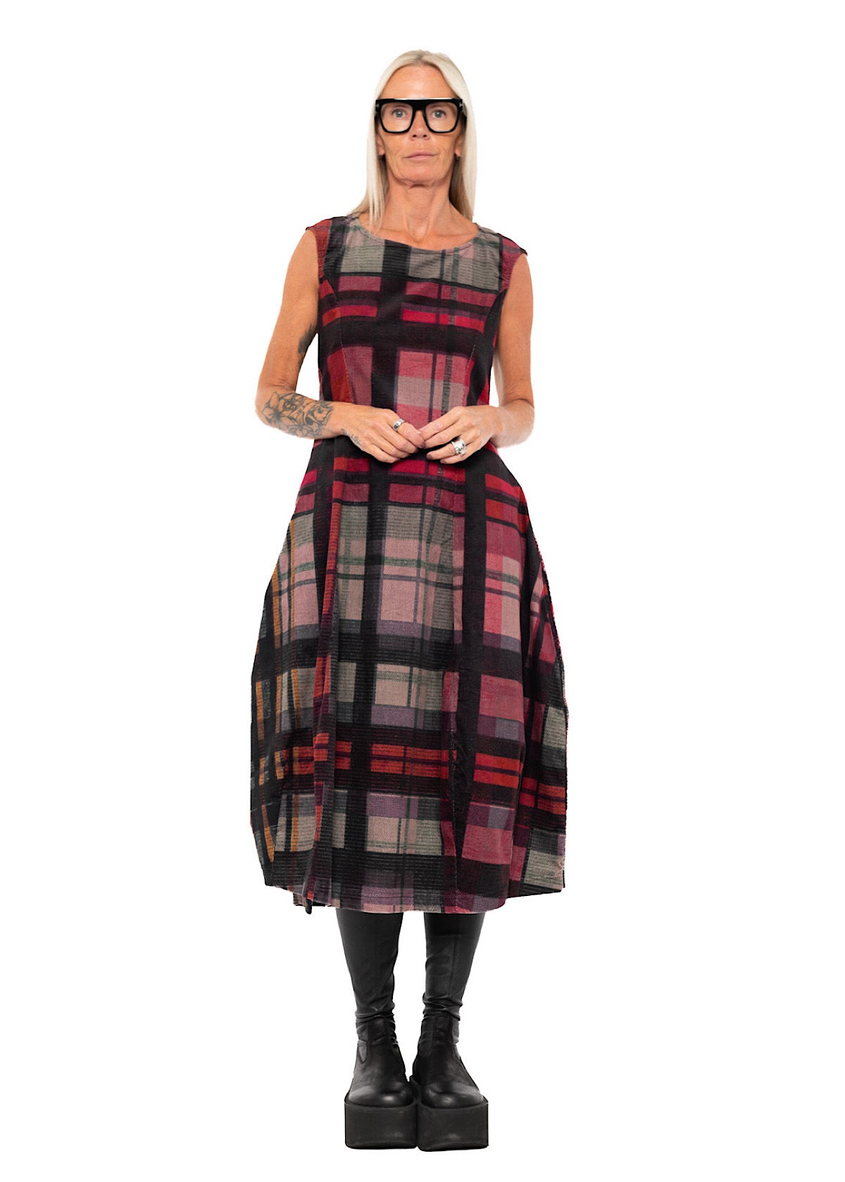 HERITAGE CHECK BALLOON DRESS