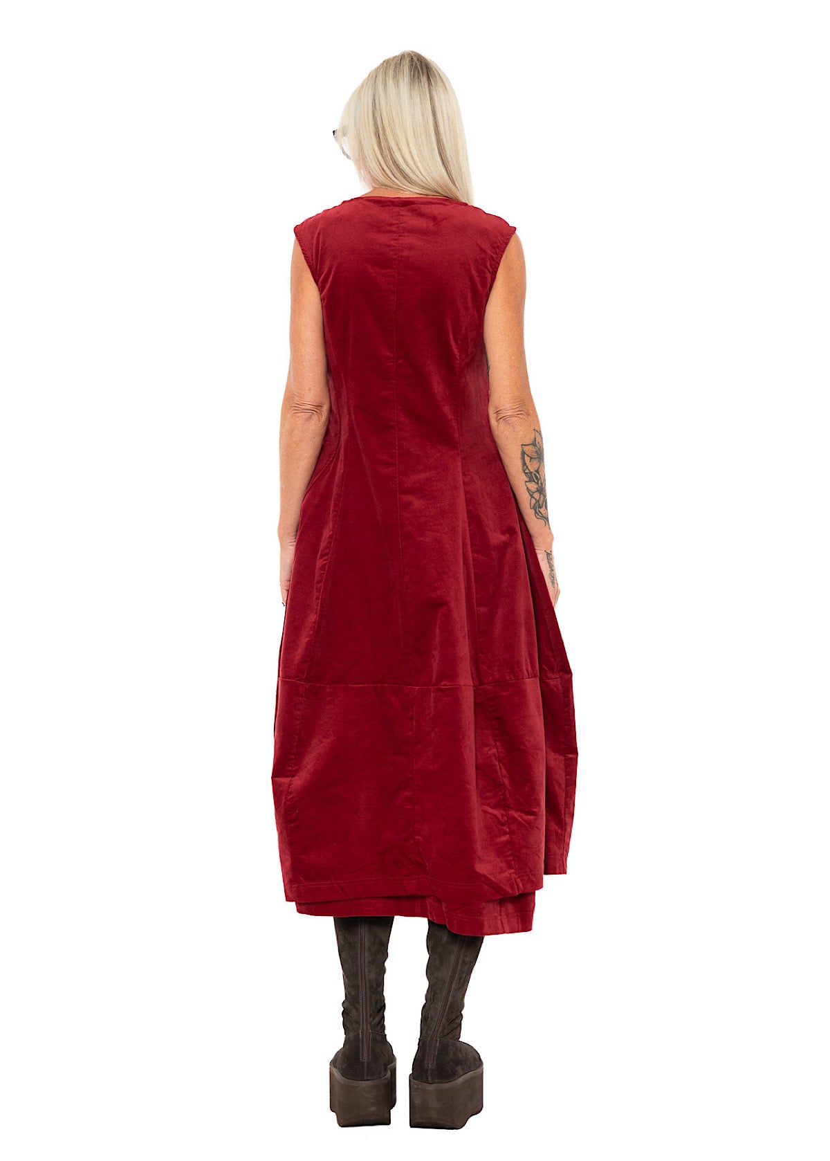 STRETCH-VELVET BALLOON DRESS