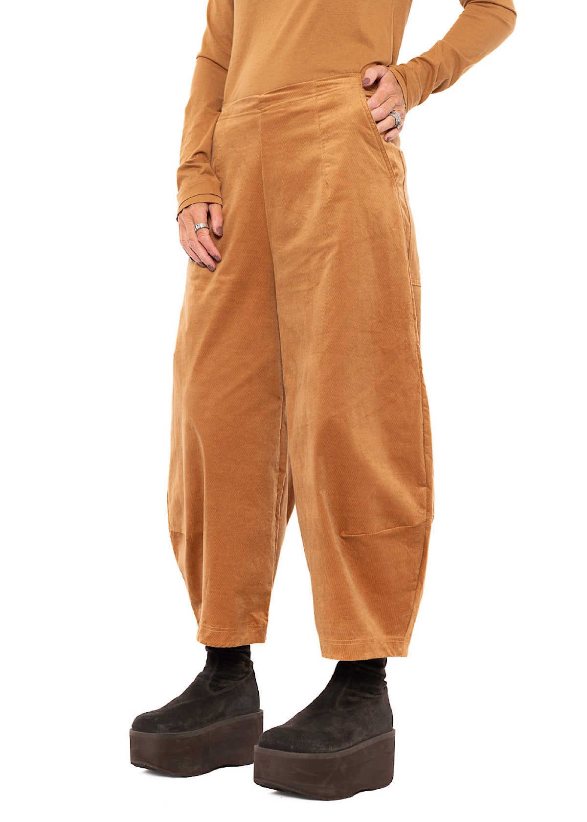 STRETCH-VELVET BALLOON TROUSER