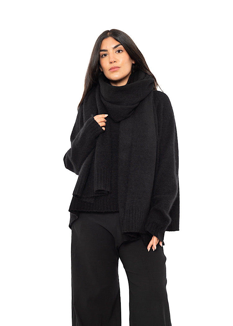 BRUSHED MÉLANGE KNITTED SCARF