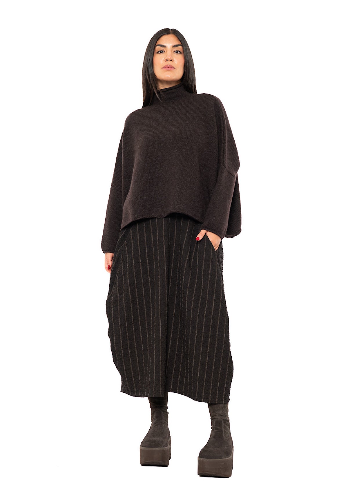 STRIPED WOOL BLEND ISOTTA SKIRT