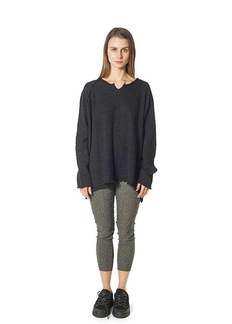 RELAXED BOILED WOOL PULLOVER