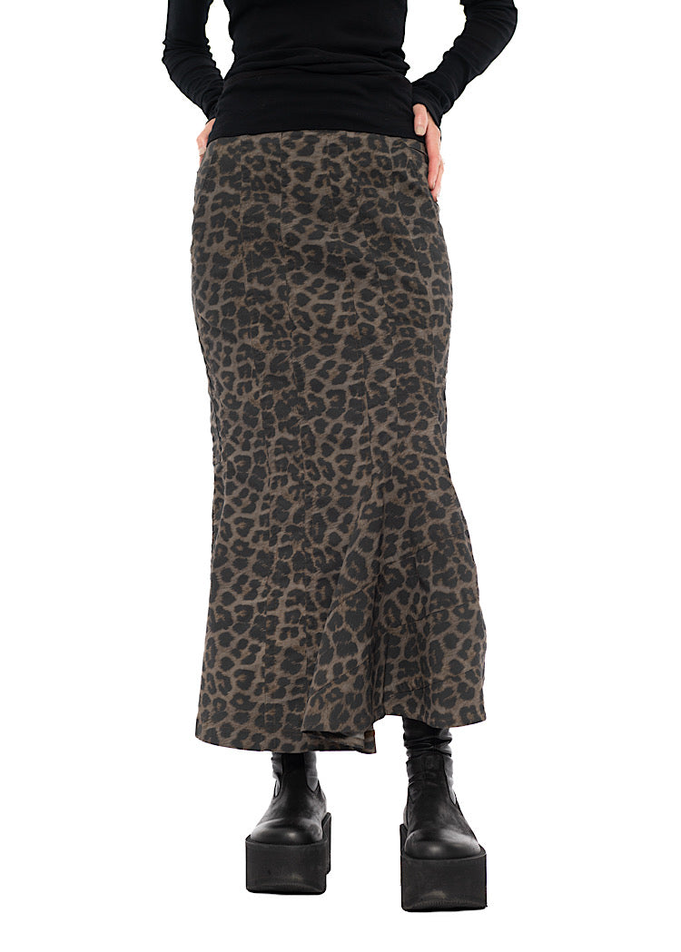 SCULPTURAL LEOPARD SKIRT