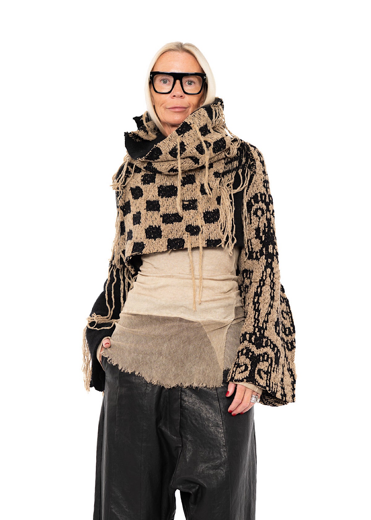 KURZER PULLOVER AUS TAPESTRY-STRICK