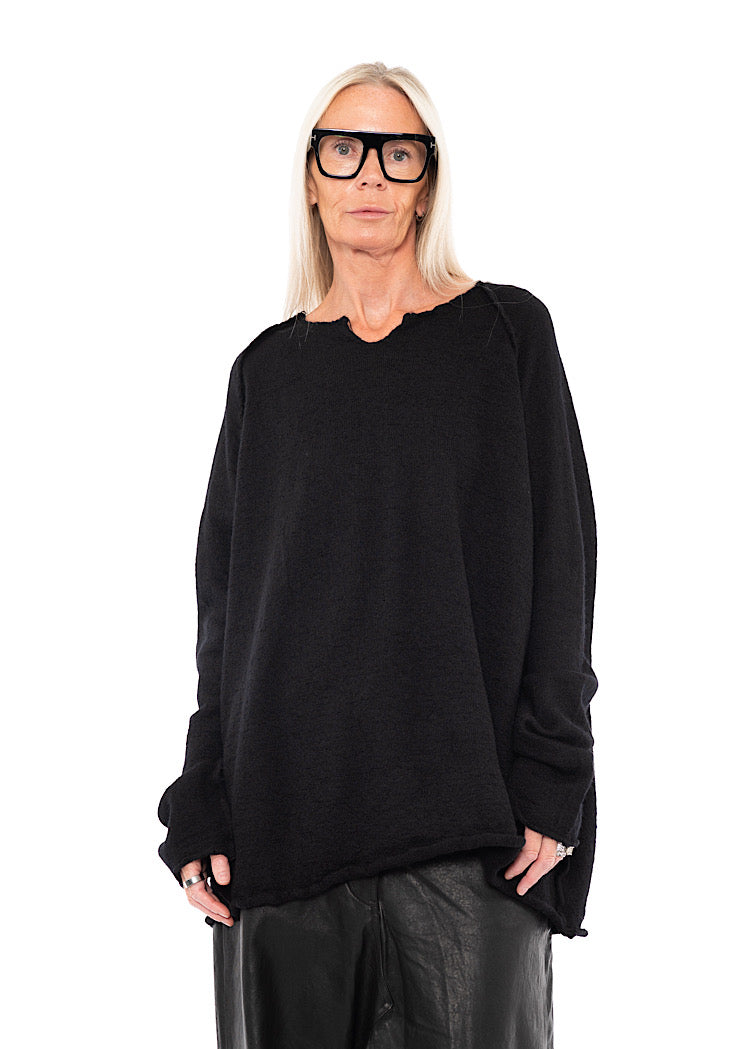 RELAXED BOILED WOOL PULLOVER