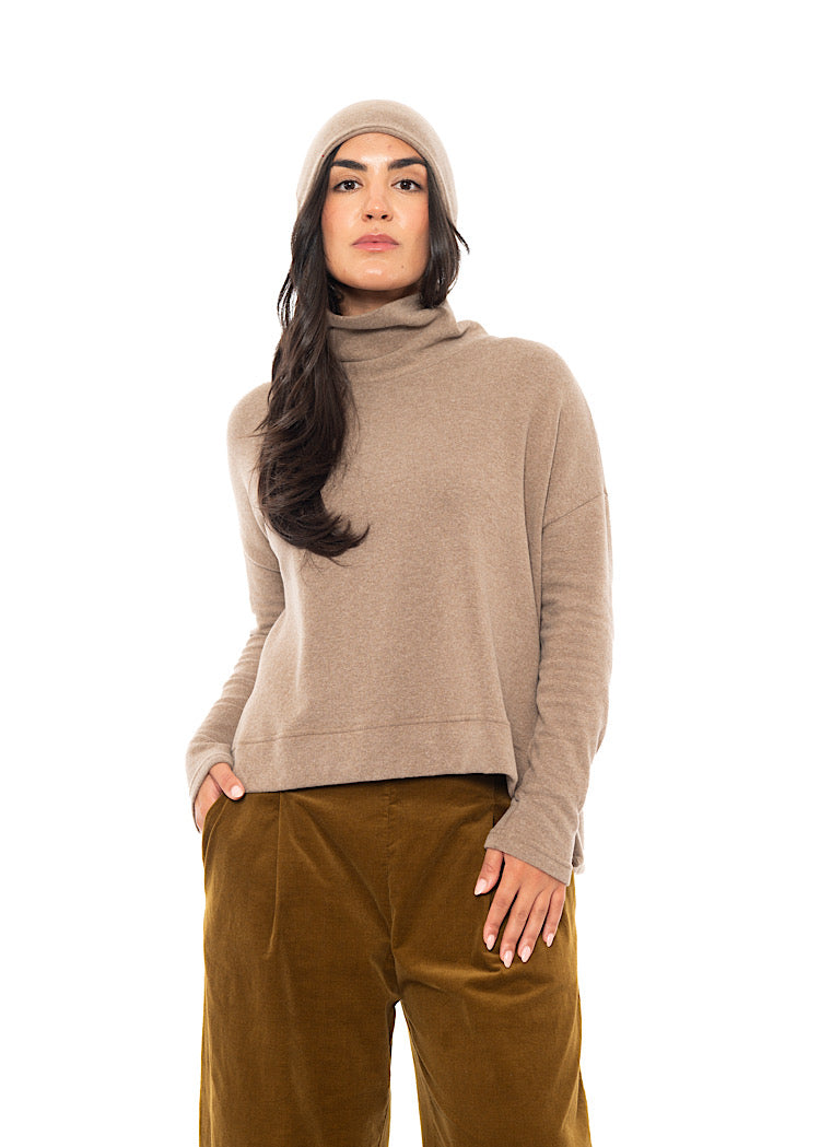 COTTON-FLEECE KAKI HAT