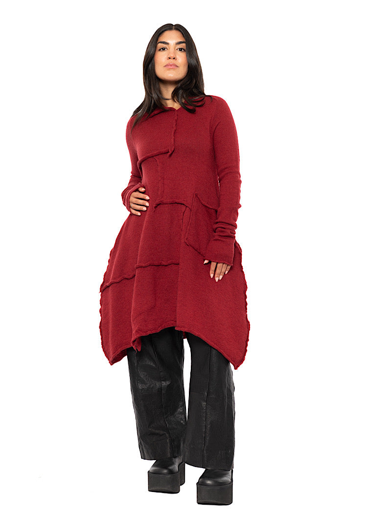 ASYMMETRIC WOOL KNITTED TUNIC