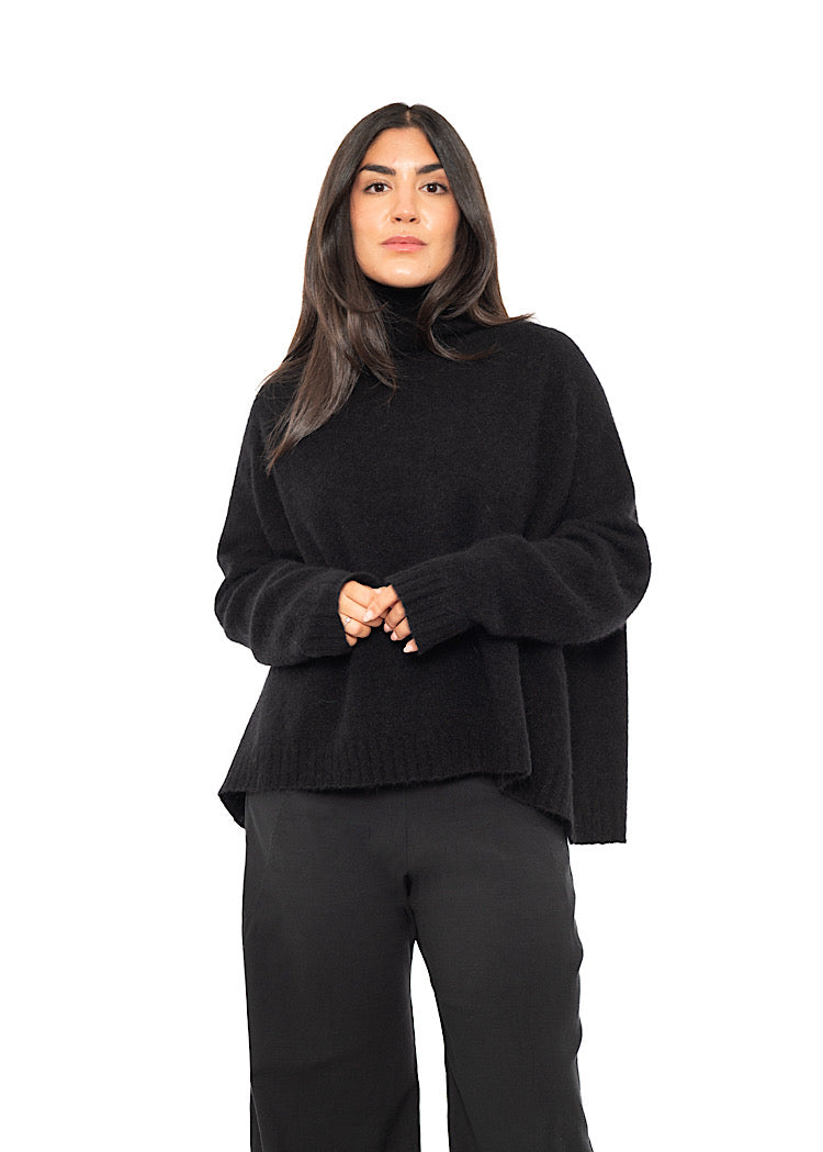 BRUSHED MÉLANGE KNITTED PULLOVER