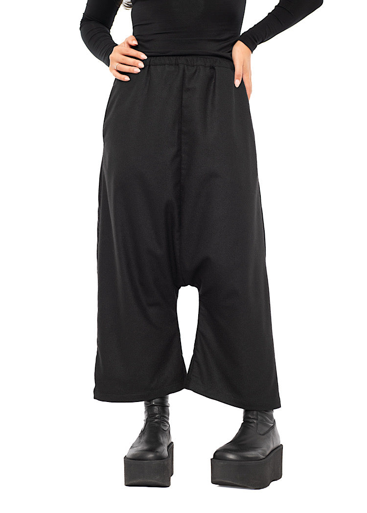 DROP CROTCH WOOL TROUSER