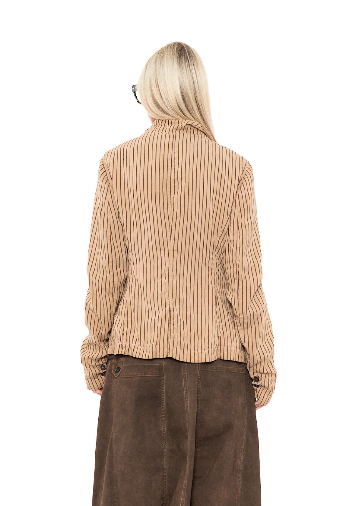GARMENT-DYED SILK STRIPE JACKET