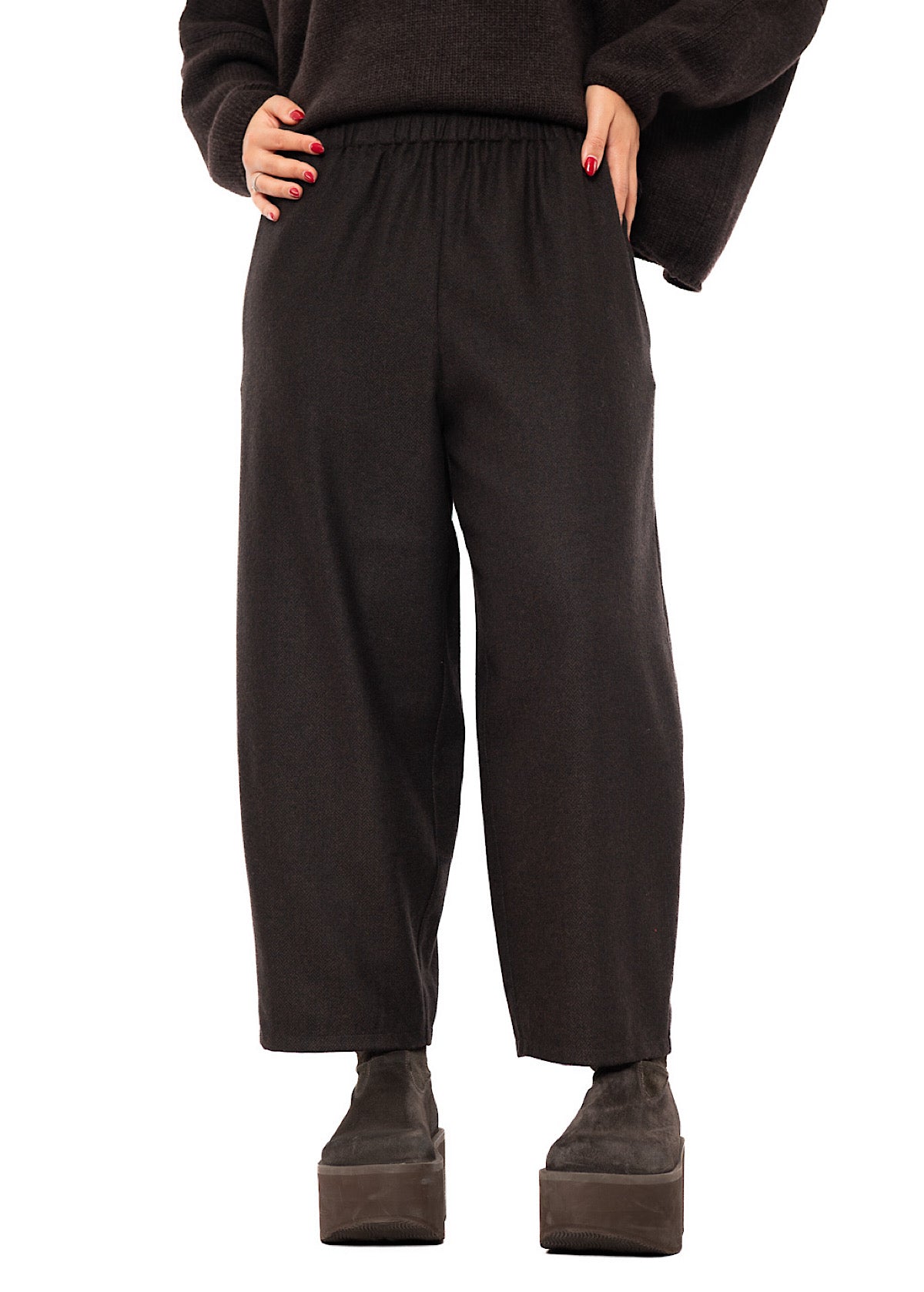 HERRINGBONE WOOL BLEND FOSCO TROUSER