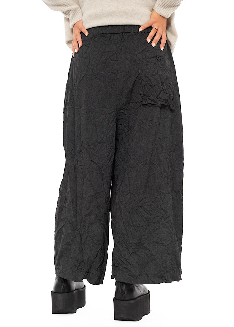 CRINKLE WIDE-LEG TROUSER