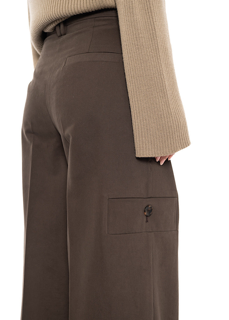 WIDE-LEG COTTON WOOL TROUSER