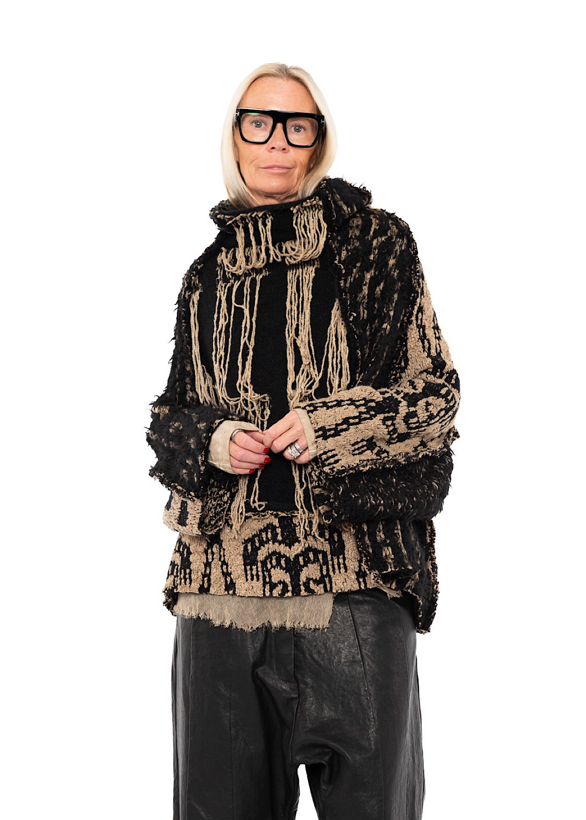 OVERSIZED TAPESTRY KNIT PULLOVER