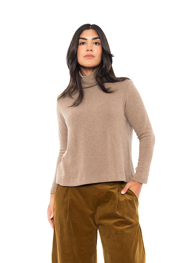 COTTON-FLEECE LYDIA PULLOVER