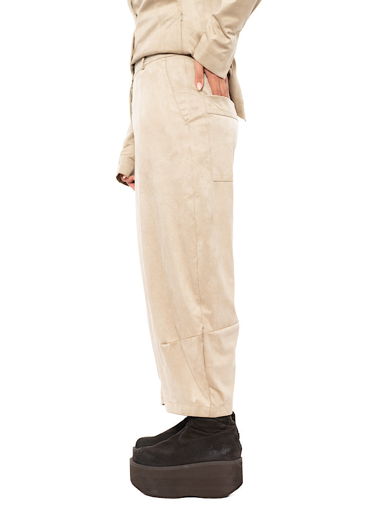 FAUX SUEDE BALLOON TROUSER