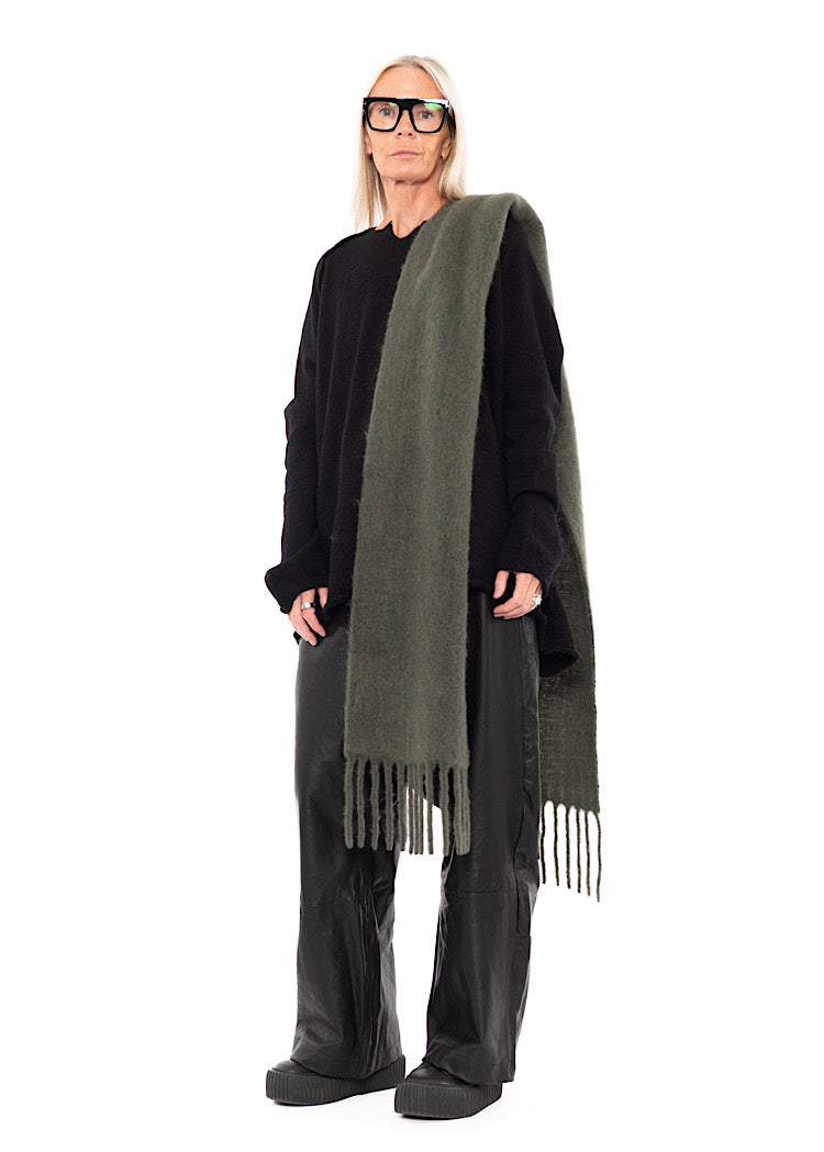 FRINGED ALPACA-BLEND SCARF