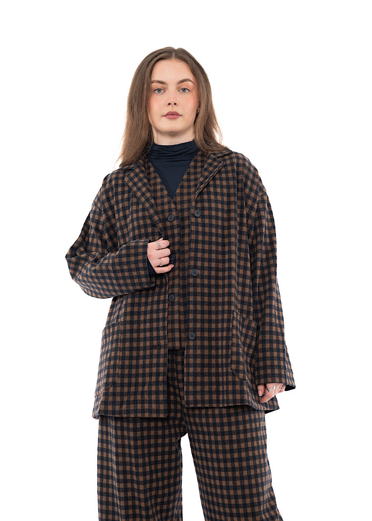 CHECKED LONGLINE CEREALE JQ JACKET