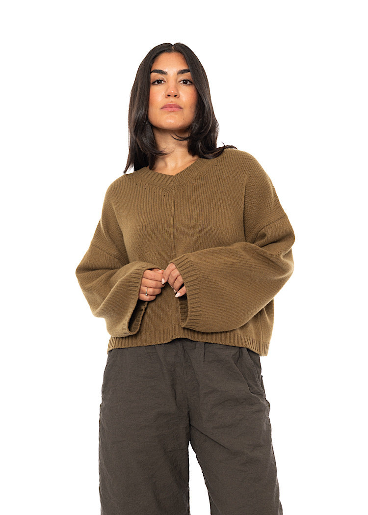 CROPPED CASHMERE-MIX KARLOTTA PULLOVER