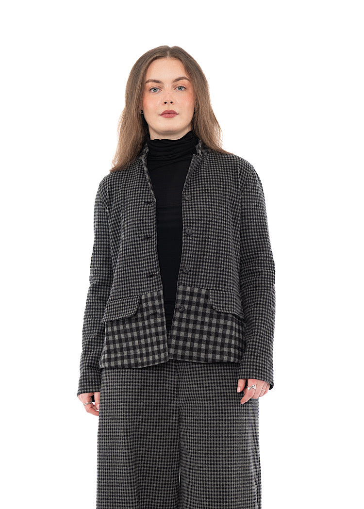MIXED-CHECK TAILORED YASMIN JACKET