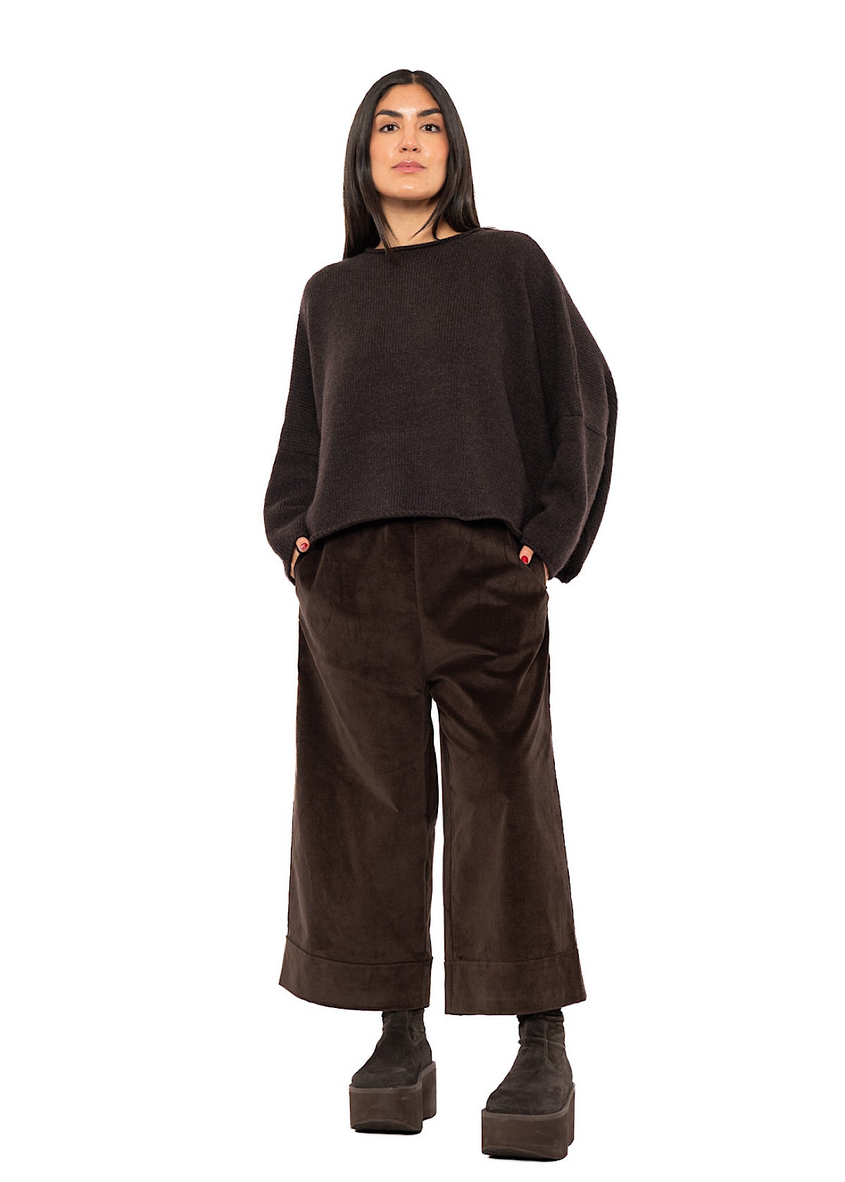 VELVET WIDE LEG GIONA TROUSER