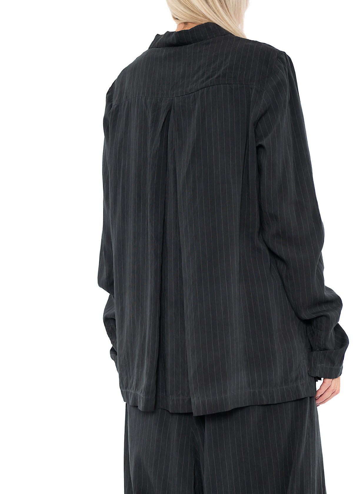 PINSTRIPE VISCOSE-SILK SHIRT