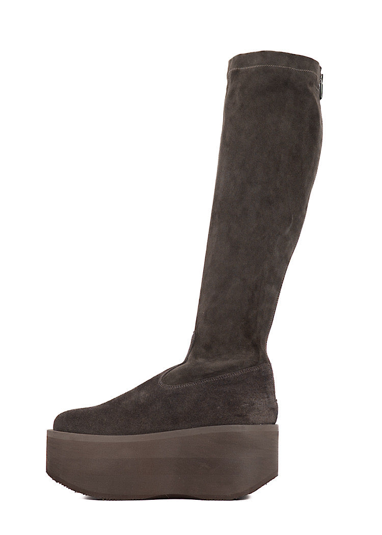 STRETCH SUEDE PLATFORM BOOT