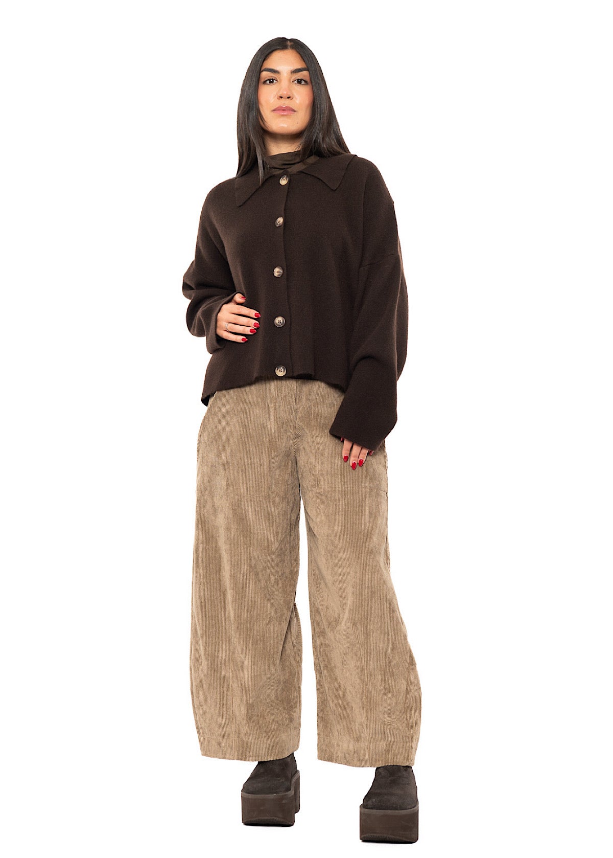 BOXY WOOL-MIX CARDIGAN