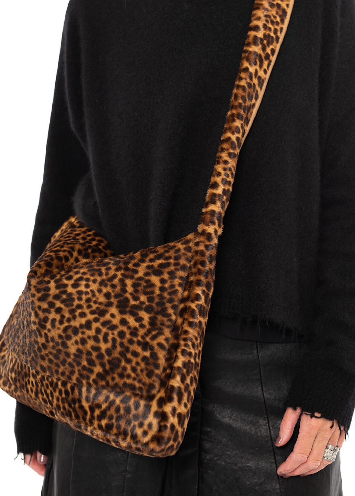 LEOPARD LEATHER CROSSBODY BAG