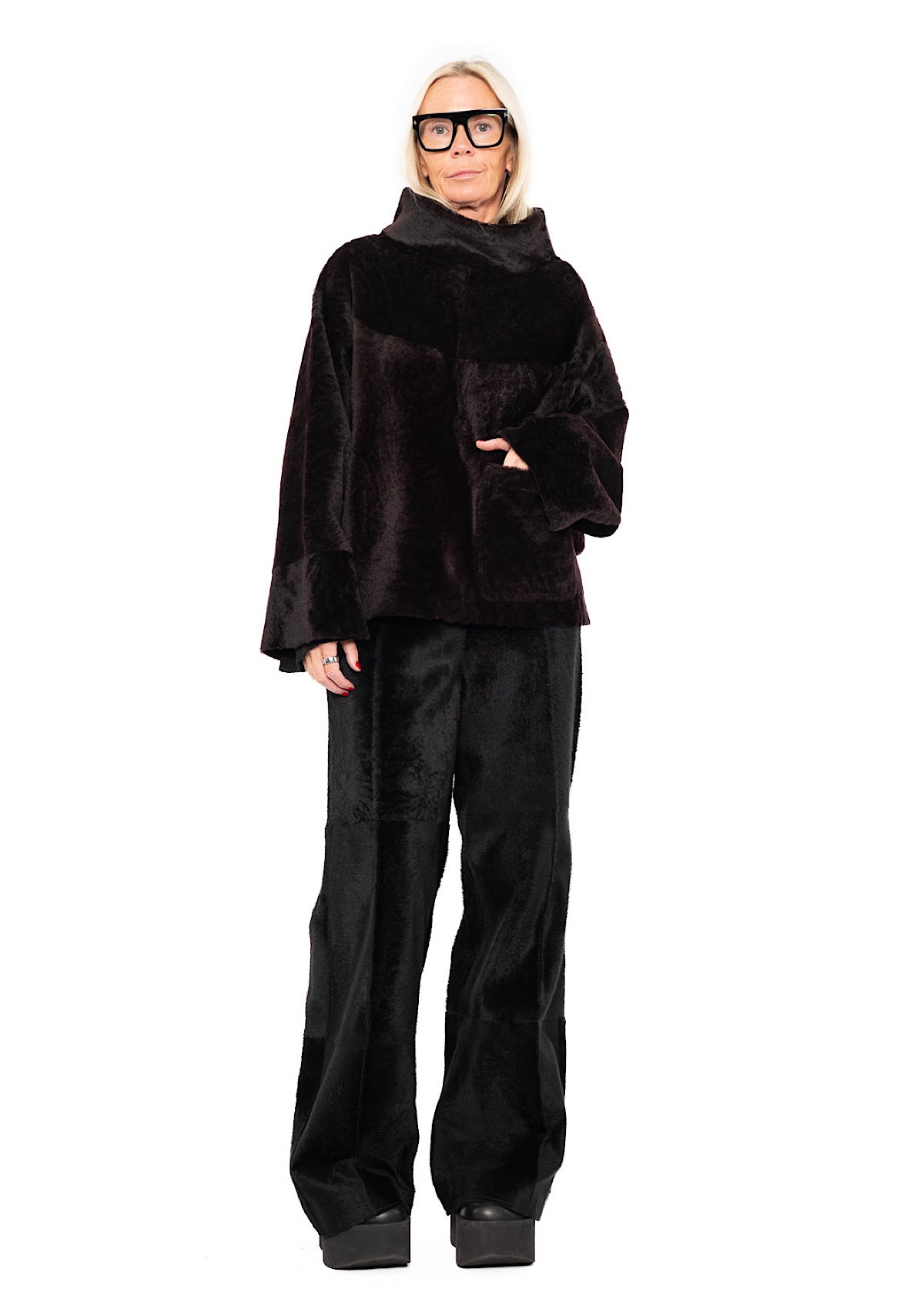 FUR-FINISHED PULLOVER