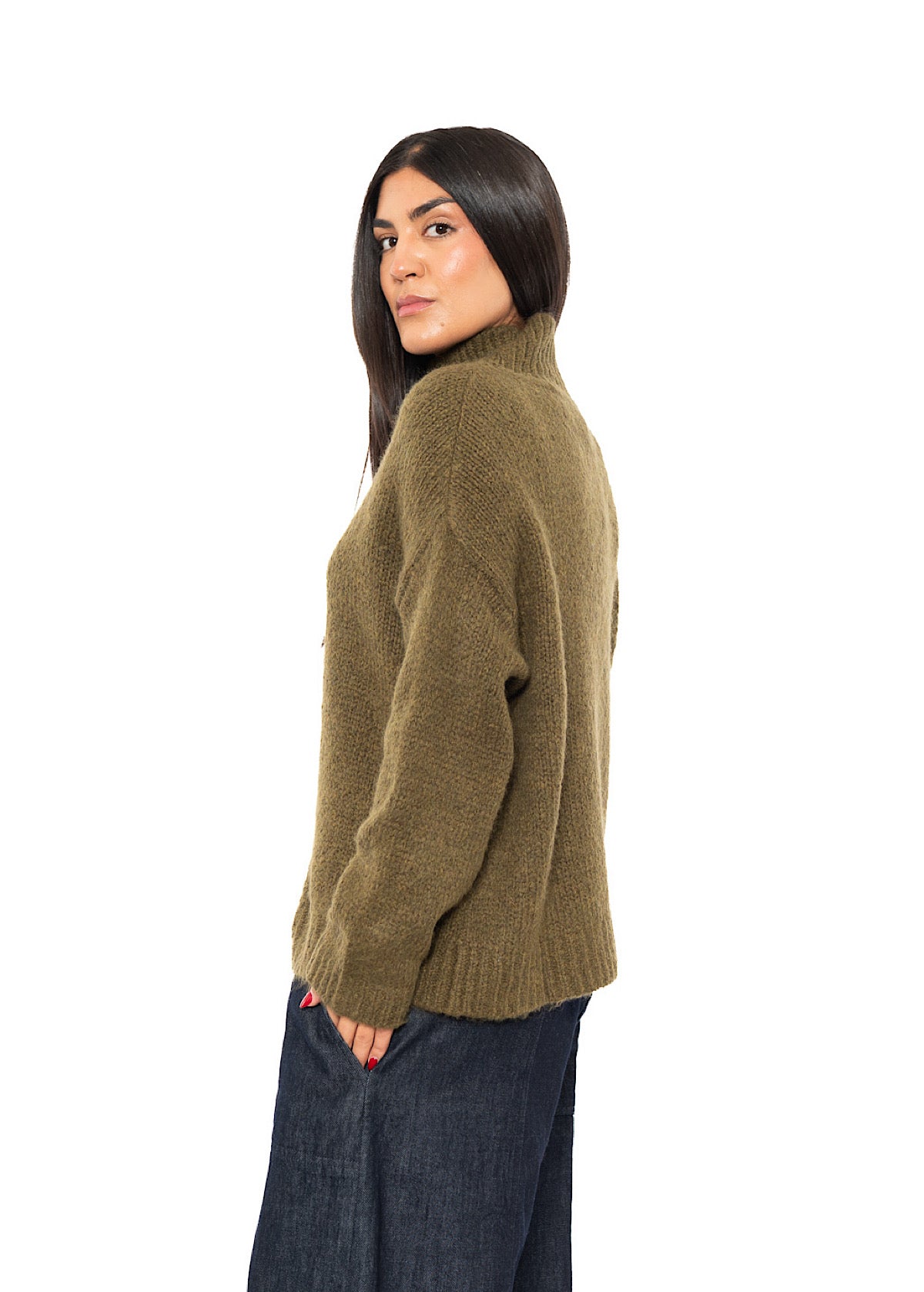 RELAXED HIGH NECKLINE PULLOVER