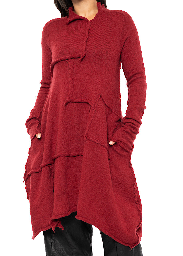 ASYMMETRIC WOOL KNITTED TUNIC