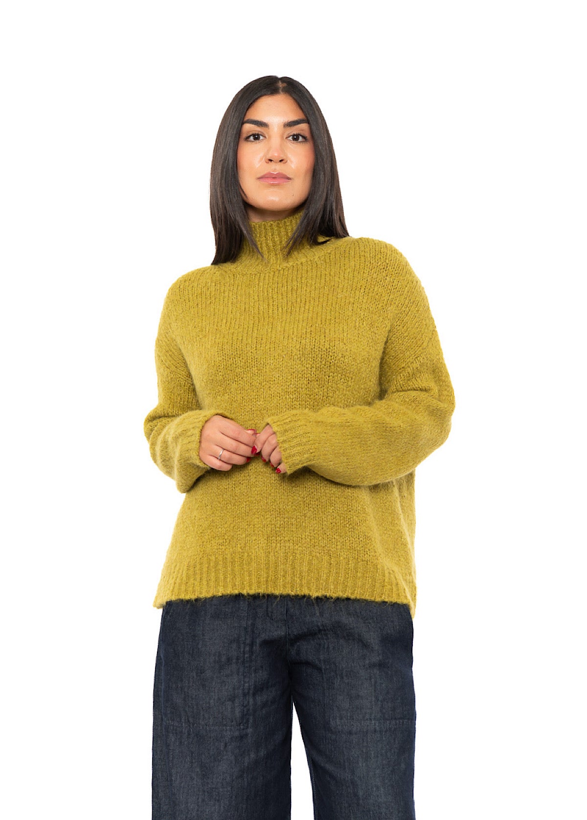 RELAXED HIGH NECKLINE PULLOVER