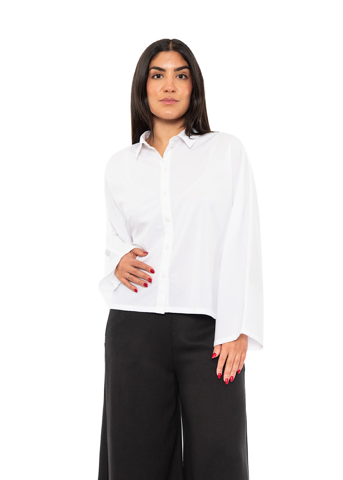 BOXY COTTON BATWING SLEEVED BLOUSE