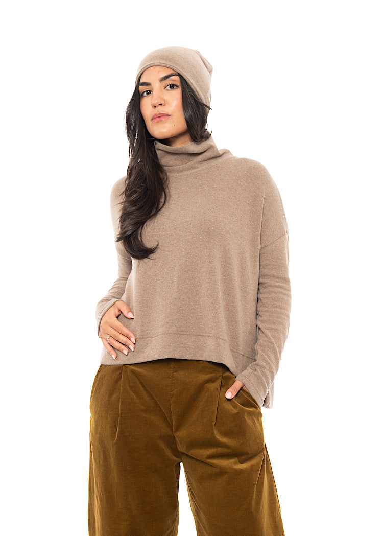 COTTON-FLEECE KAKI HAT