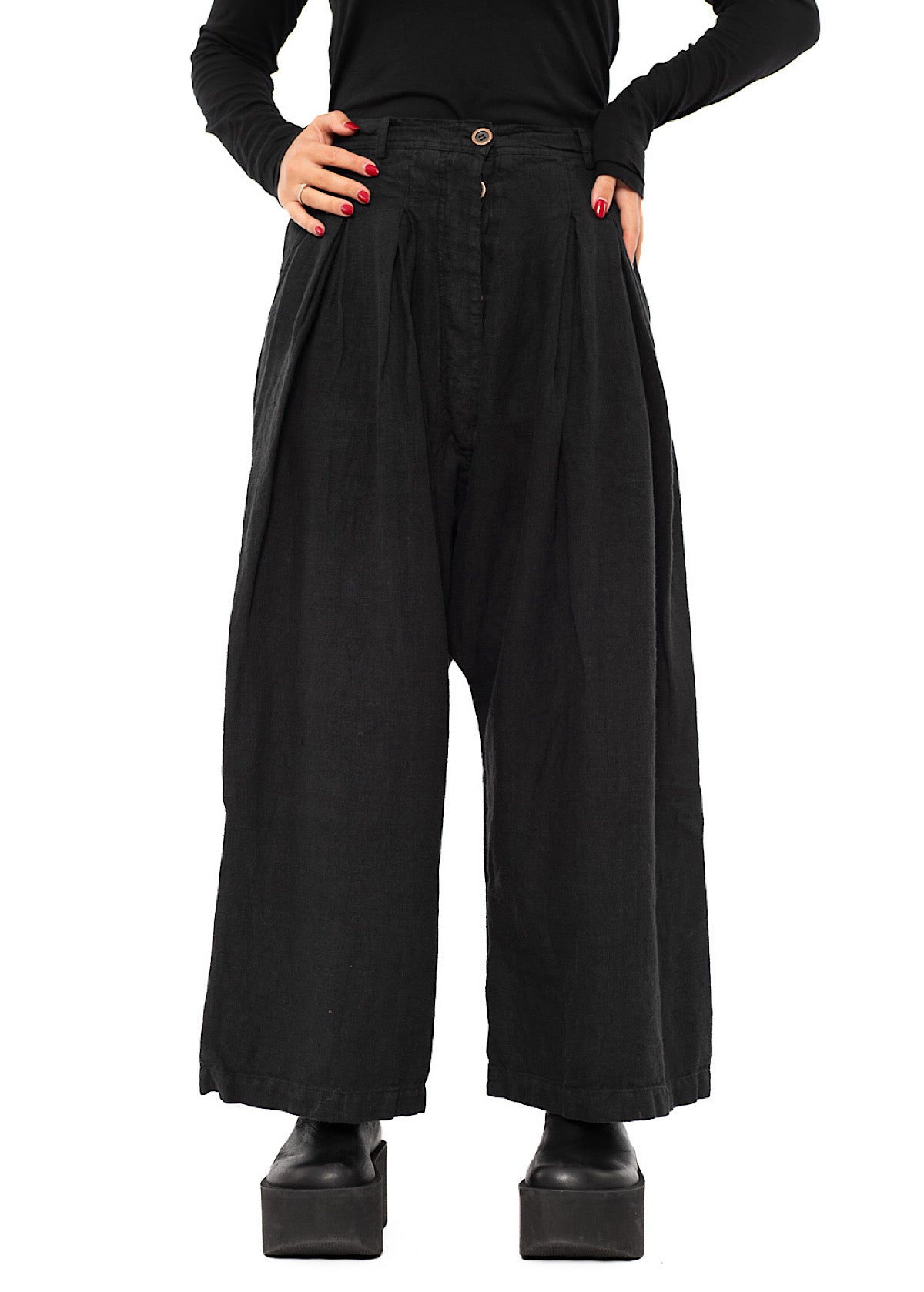 WINTER LINEN WIDE-LEG TROUSER