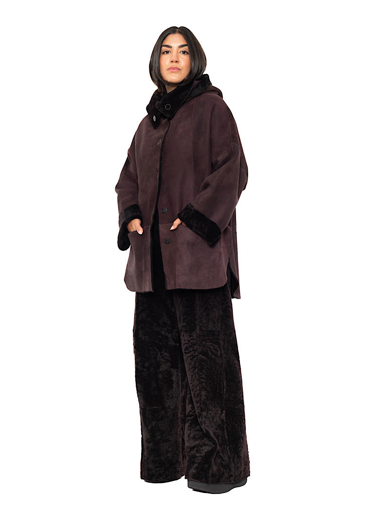 REVERSIBLE FUR HOODED JACKET