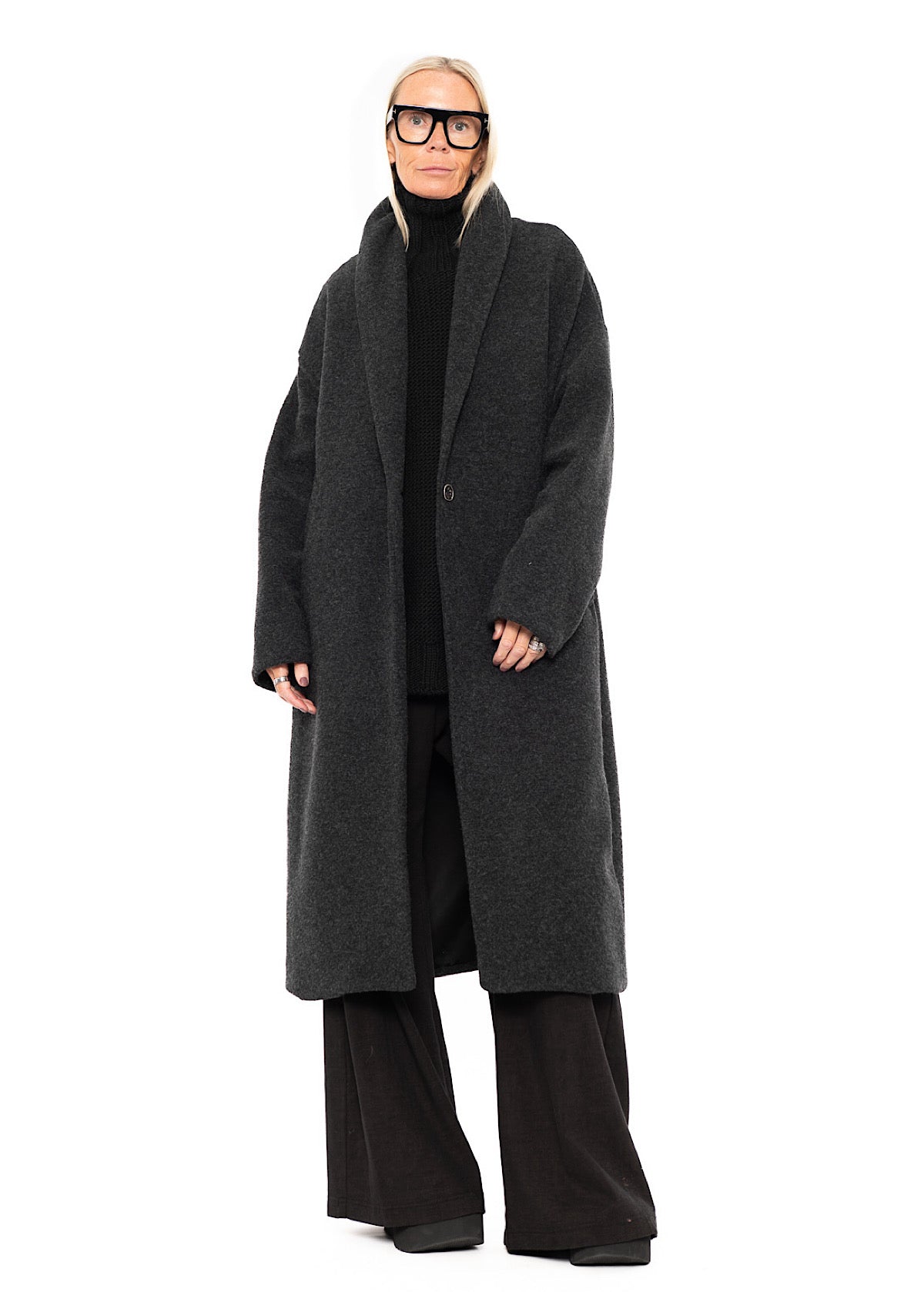 WOOL-BLEND COAT WITH SCARF