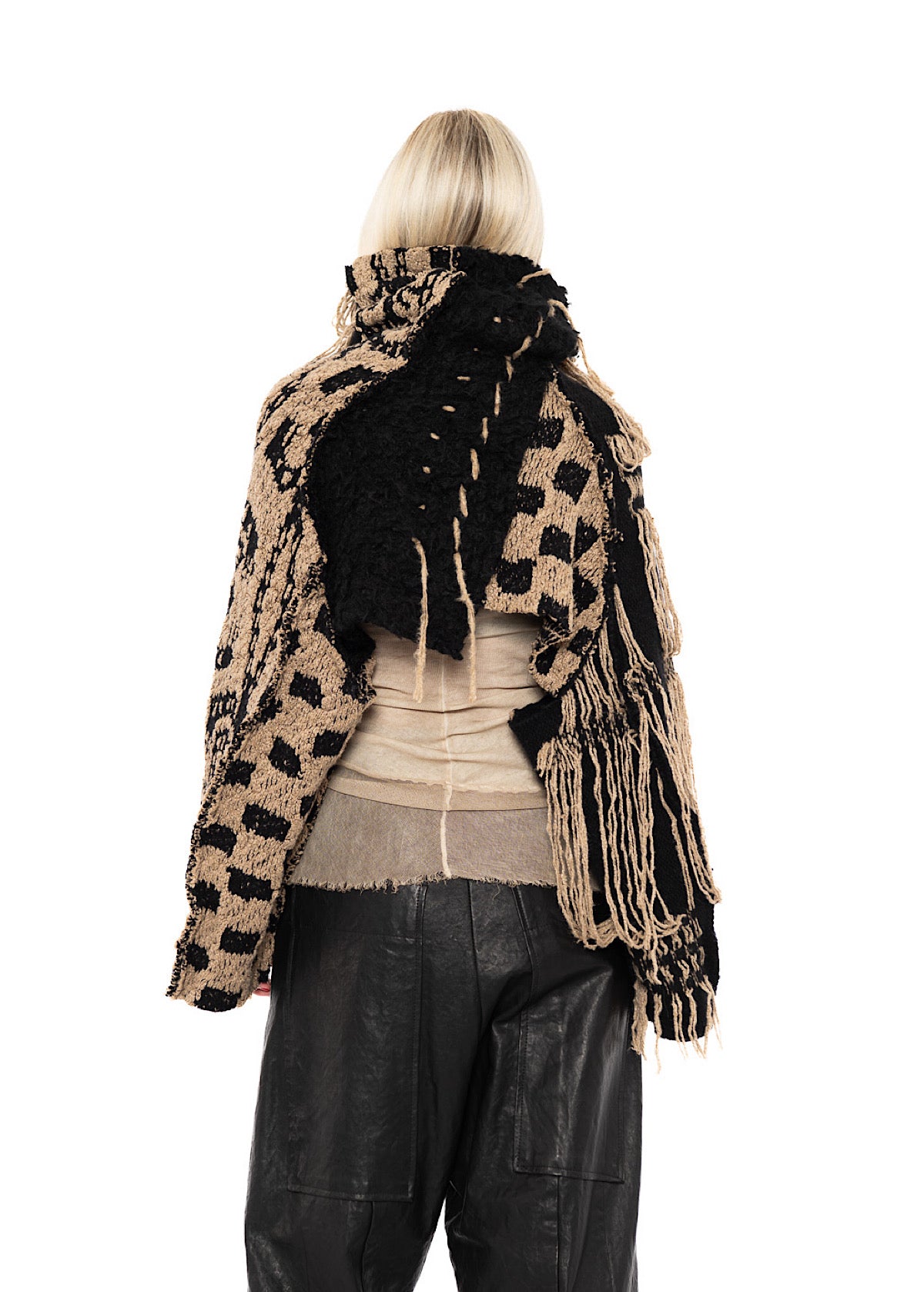 CROPPED TAPESTRY KNIT PULLOVER