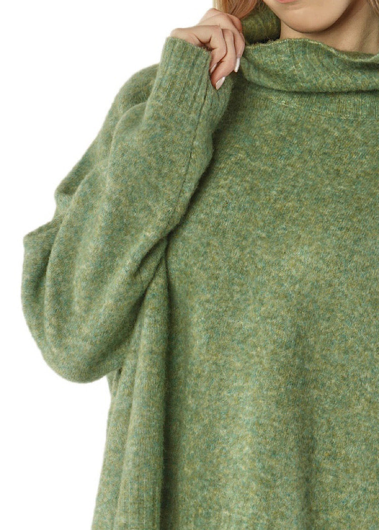 BRUSHED MÉLANGE KNITTED PULLOVER *BLACK* (Shown in LAVA MELANGE)