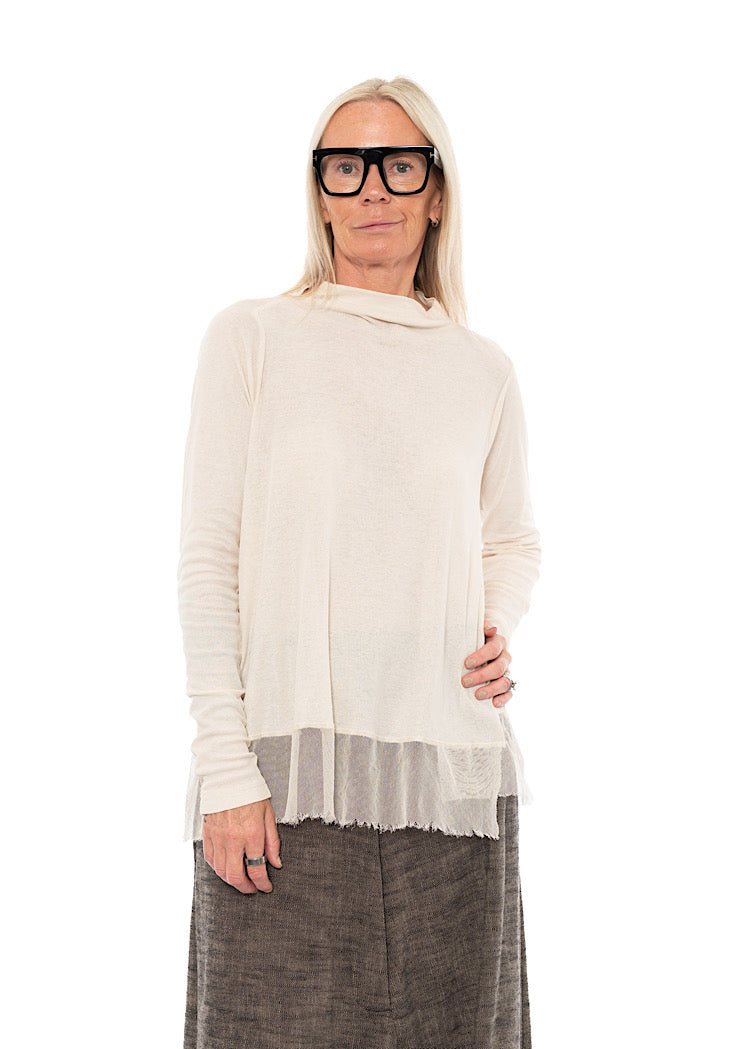 RELAXED NETTED HEM T-SHIRT