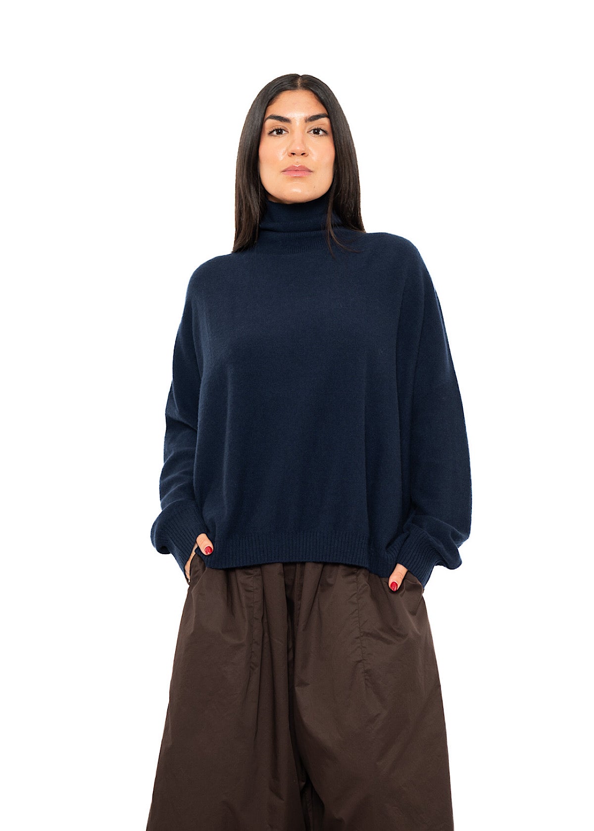 ROLL NECK CASHMERE PULLOVER