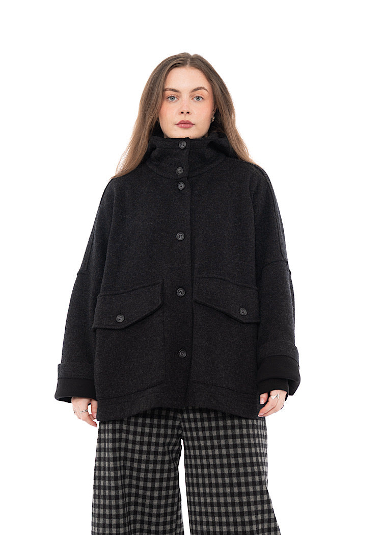 OVERSIZED HOODED WELL JACKET