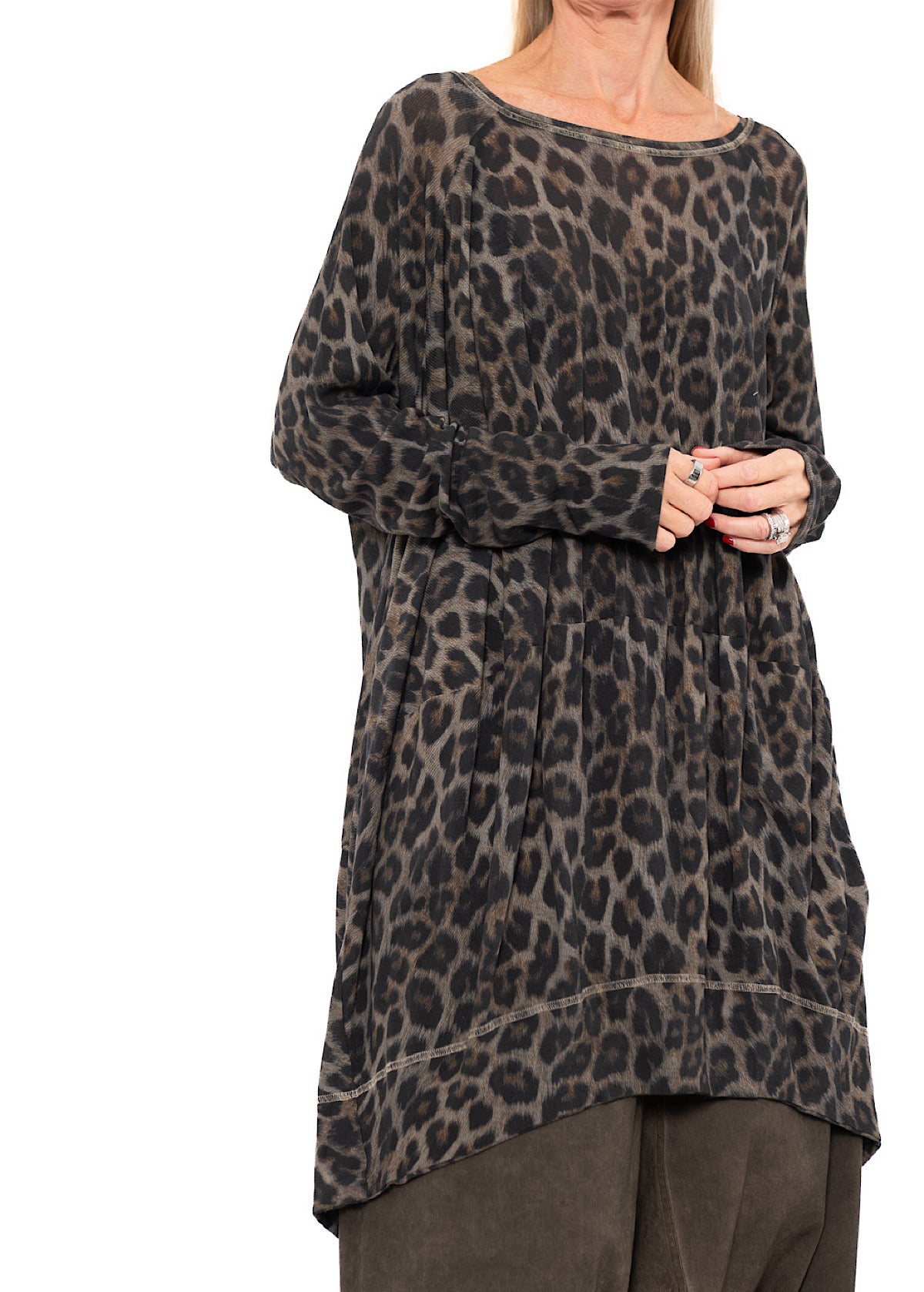 LEOPARD PRINT RIB TUNIC