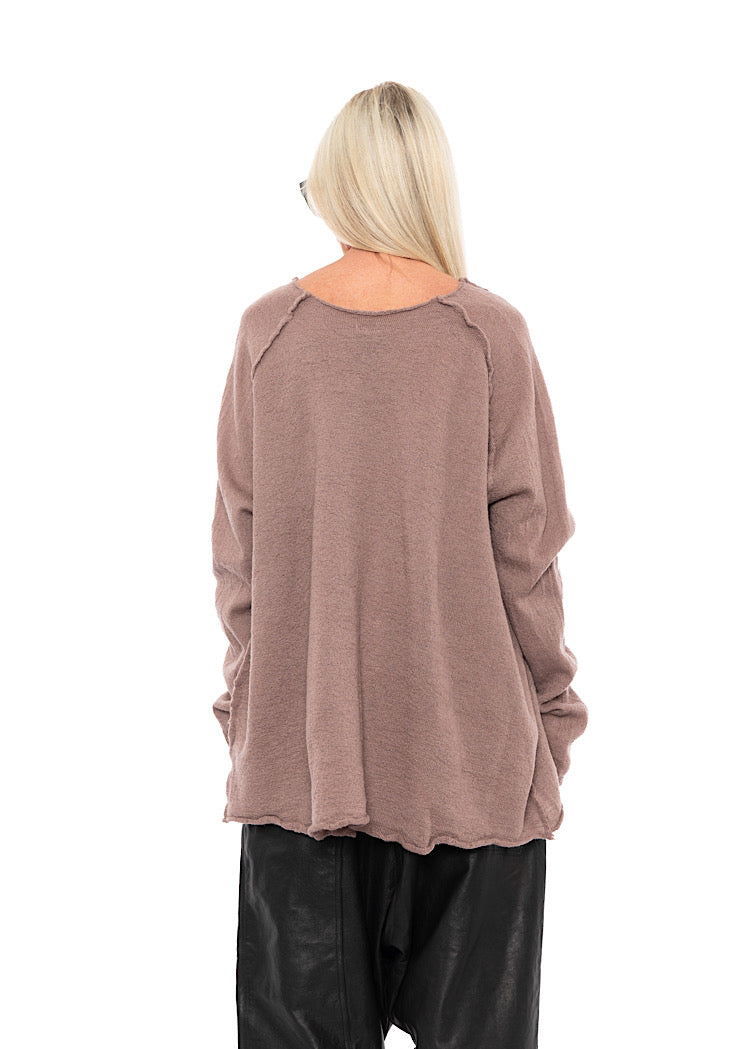 RELAXED BOILED WOOL PULLOVER