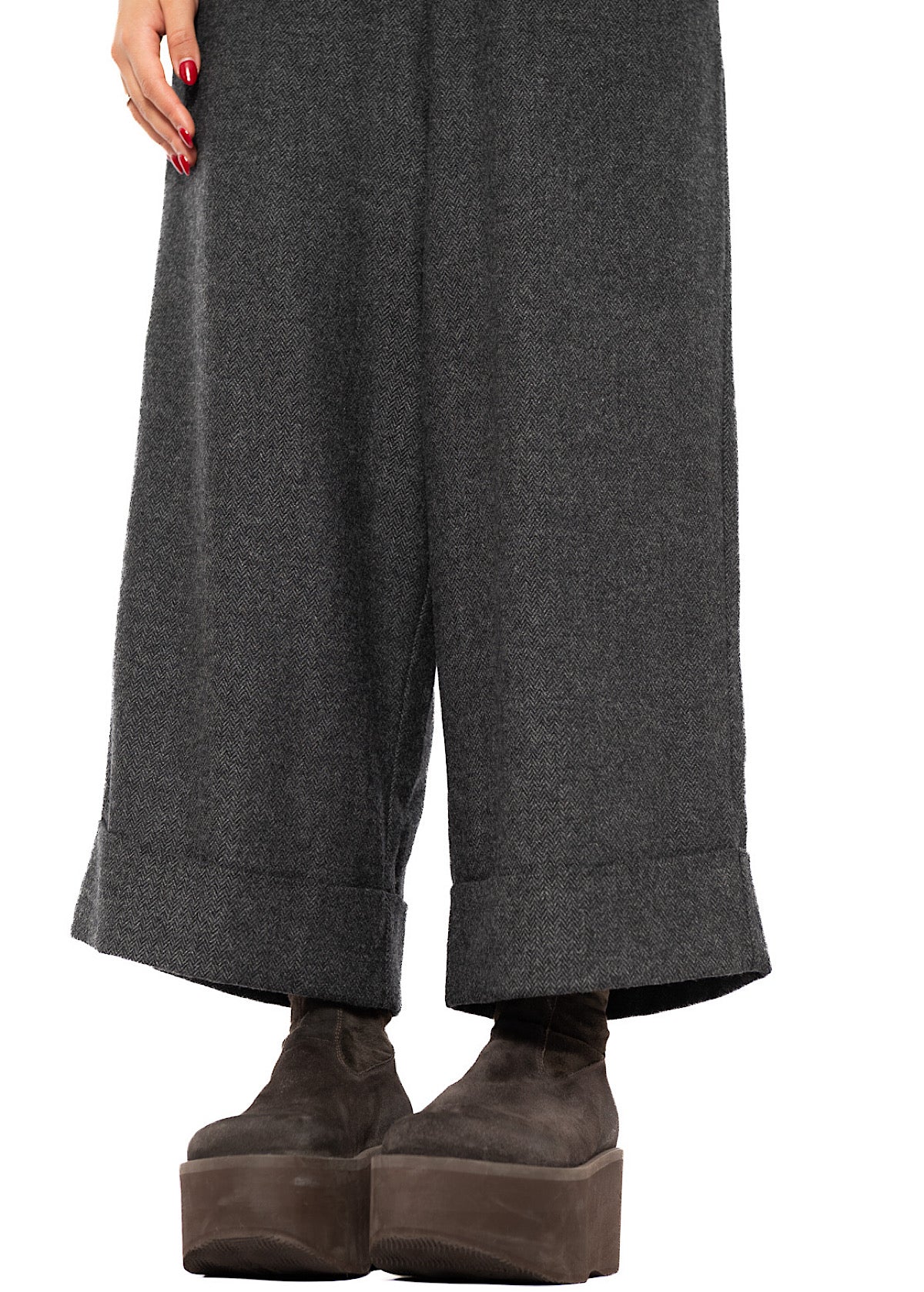 HERRINGBONE WIDE LEG GIONA TROUSER